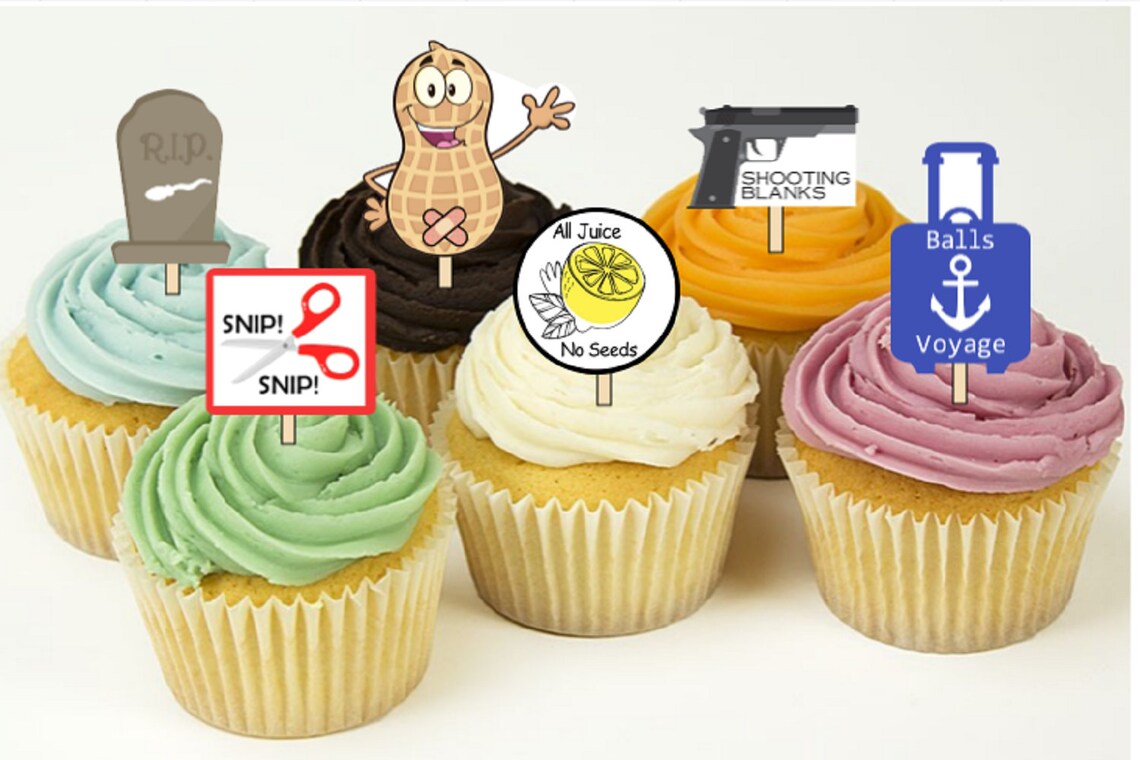 12 Vasectomy party cupcake toppers/Food Etsy