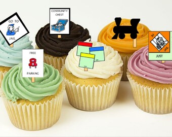 Dog Monopoly cake and Cupcake toppers Iron Personalised Boot Board Game