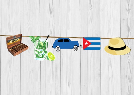 Havana Nights Cuba Garland Decorations Bunting Birthday Etsy