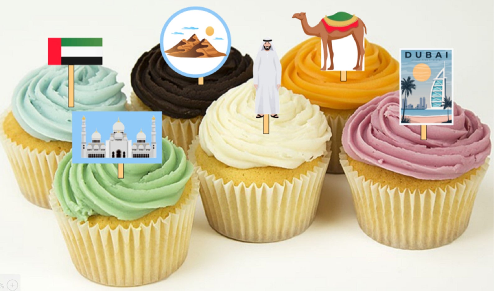 12 Dubai United Arab Emirates Party Cupcake Toppers /Food Etsy