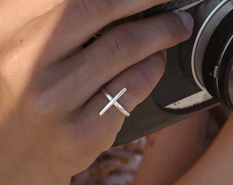 Open pinky bar ring, Sterling silver 925