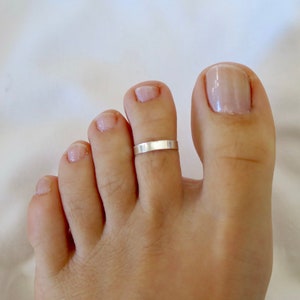 Toe ring 3mm wide, Sterling Silver 925 image 1