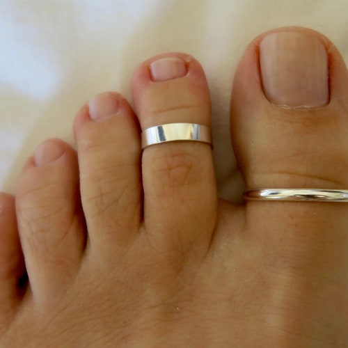 Toe Rings Set Big Toe Ring With Wide Ring Silver 925 Etsy