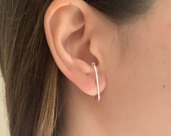 Hook stud earrings, Sterling Silver 925