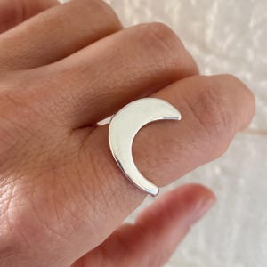 Anello luna, argento sterling 925