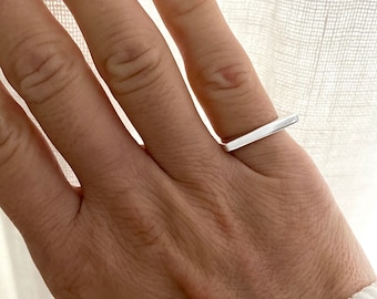 Slim signet ring, Sterling Silver 925