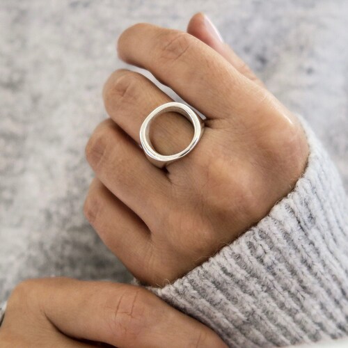 Chunky Silver Ring Sterling Silver Large Ring Big Ring - Etsy