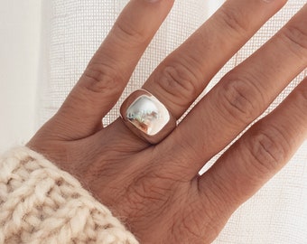 Dome ring, Sterling silver 925 statement ring, minimalist rings