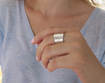 Wide Ring, Silver Rings for women, Open