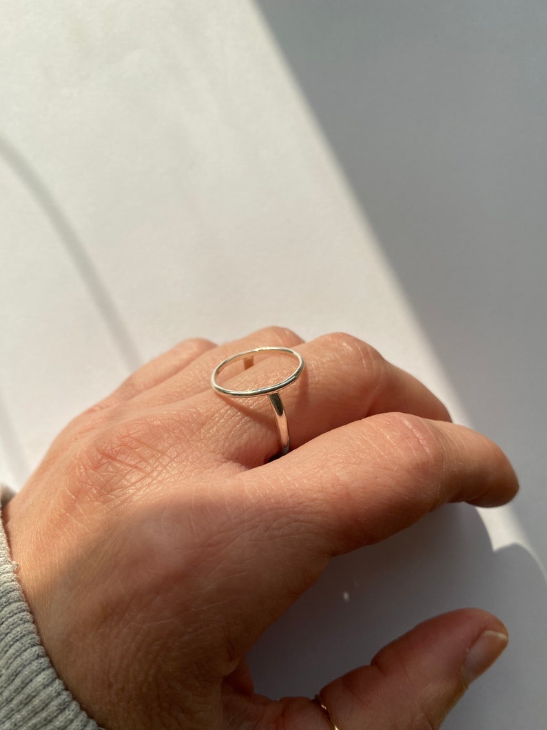 Thin Circle Ring, Sterling silver 925 image 8