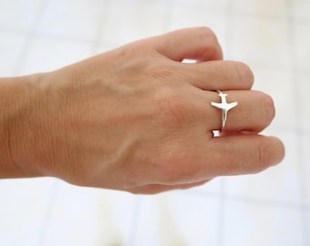 Anillo de avión, plata de ley 925, joyería de aviación