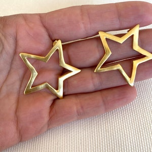 Gold Star Earrings, Sterling Silver 925