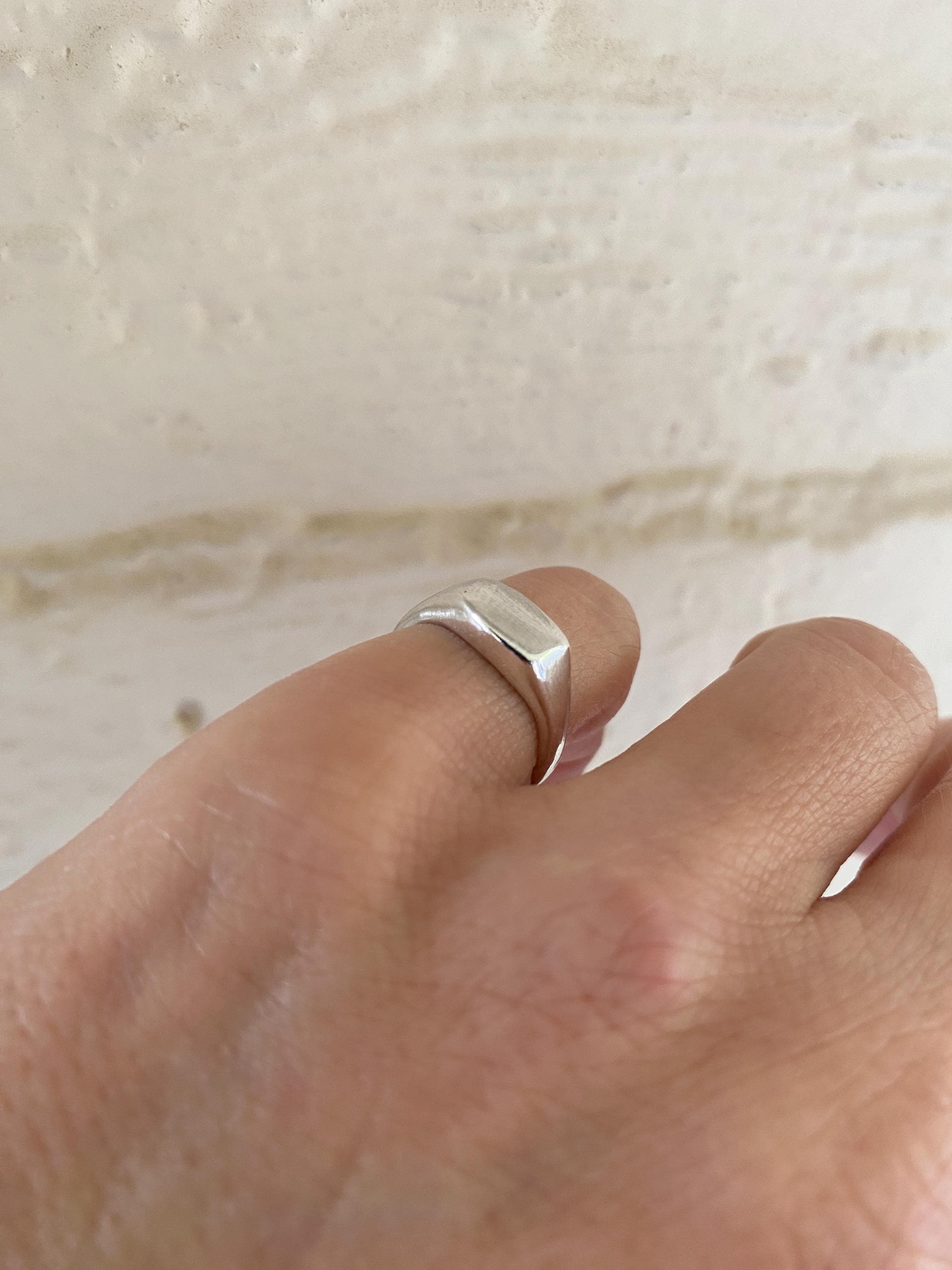 Landa Jewel - Anello Lucido In Argento Sterling Massiccio, Con Sigillo Di Forma Ovale O Quadrata, Unisex E Argento, 69 (22.0), Colore: Cushion, Cod. SN-CU6-P - Foto 10