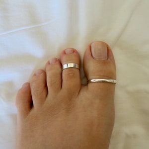 Toe Rings Set, Big Toe Ring with Wide Ring, Silver 925 image 6