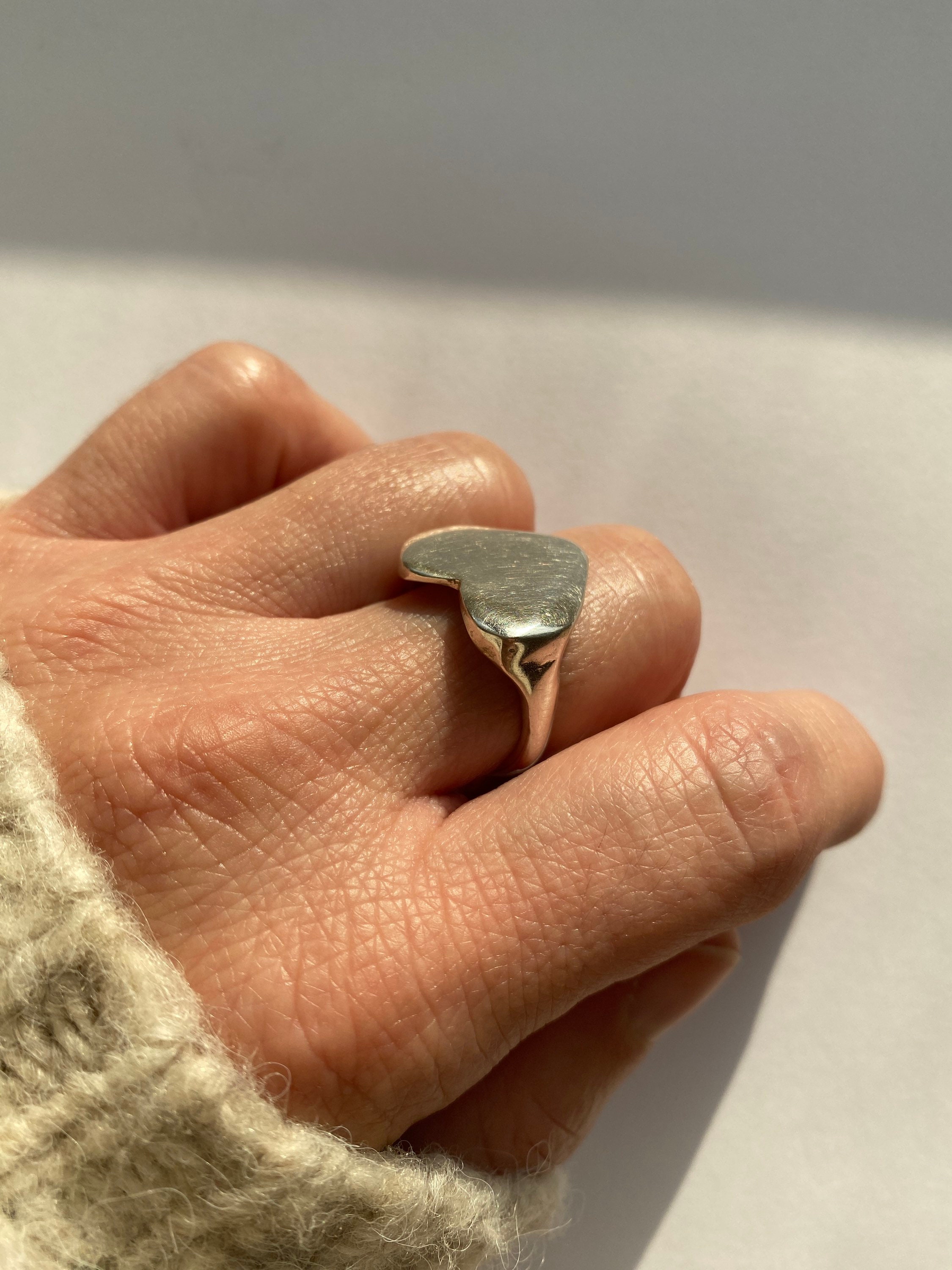 Puffy Heart Ring Sterling Silver - Etsy