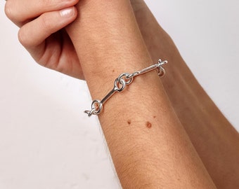 Sterling Silver Chain Bracelet, Handmade Silver 925