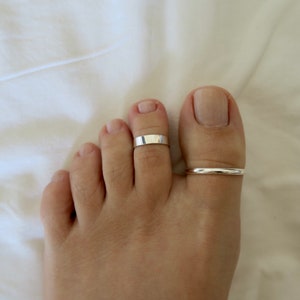 Toe Rings Set, Big Toe Ring with Wide Ring, Silver 925 image 4