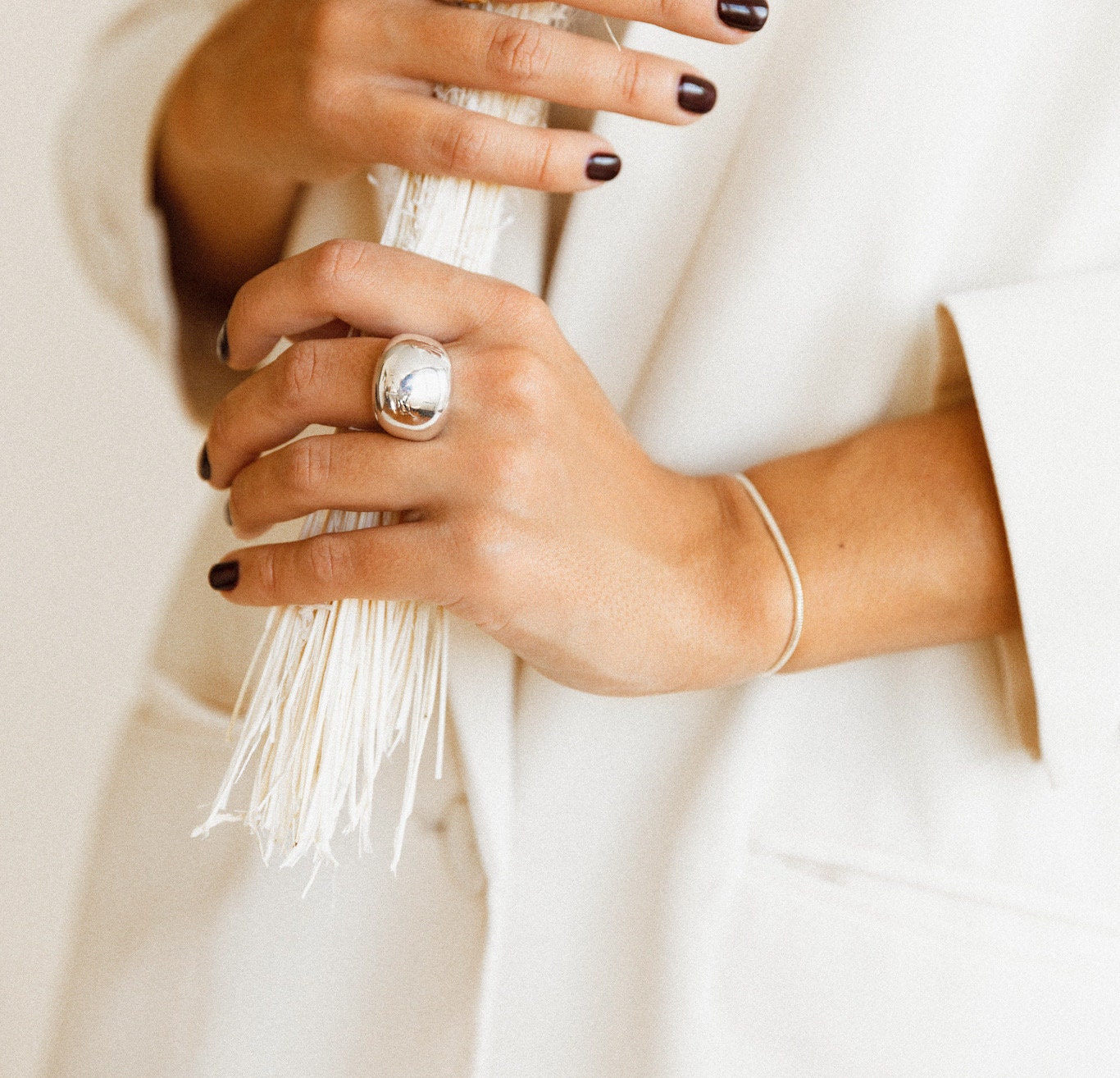 Massive brutalist ring - Solid silver ring