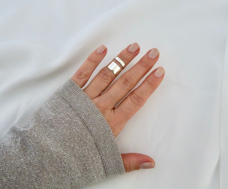 Sterling Silver Open Heart Knuckle Ring - Size 3.5, Hypoallergenic - View #5