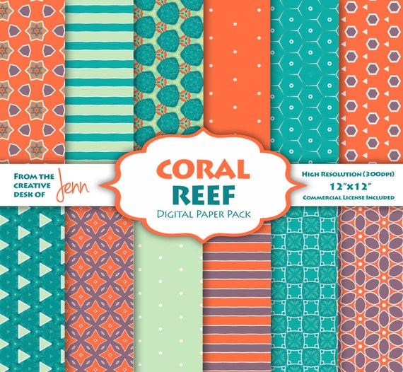 Coral Reef Seahorse Scrapbooking Set