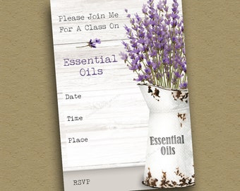 Jetzt bearbeitbar! Sofortiger Download Shabby Chic Lavendel ätherisches Öl Klasseneinladung II | Ätherisches Öl Marketing Materialien