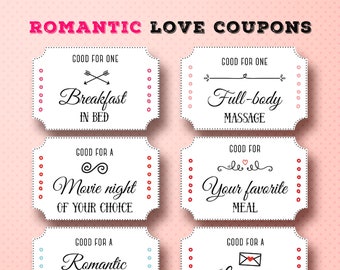 Boyfriend Valentine Gift, Girlfriend Valentine Gift, Love Coupon for Him, Romantic Coupon Book, Romantic Gifts for Her, Love Voucher Wife