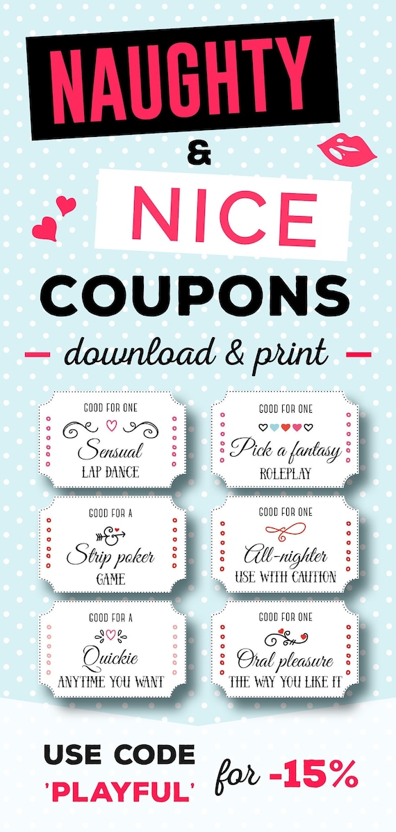Naughty Coupon Book For Him Love Coupon 