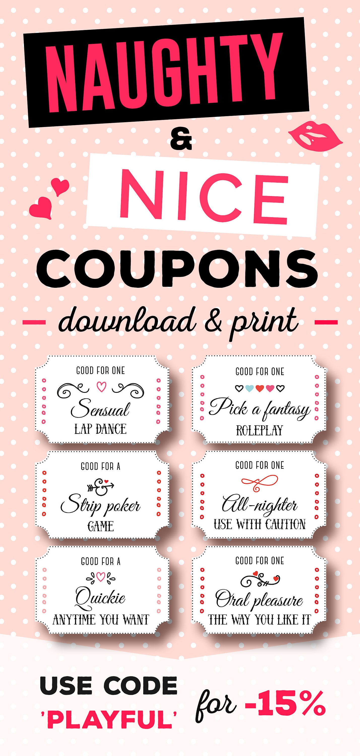 Naughty Coupon Book for Him Love Coupon for Him Sex Coupon image