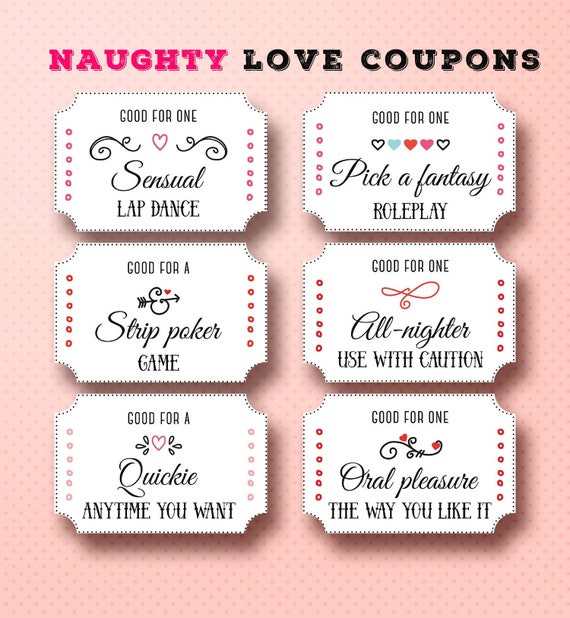 Naughty Coupon Book for Him Love Coupon for Him Sex Coupon