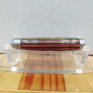 Rainbow Colored Wood One hitter / Chillum / Tobacco sampler