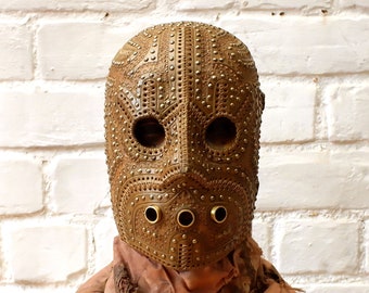 Handmade Leather Mask, Steam Cultist, Steampunk Mask, "Merek"