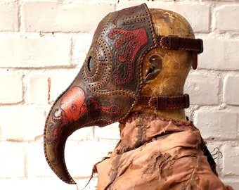 Handmade Leather Mask, Plague Doctor Mask, "Polypus"