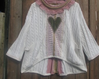 shabby chic outfit vintage shabby upcycled sweater redesigned tunic cotton one of kind romantic shabby chic clothing chic clothing etsy shabby chic outfit vintage shabby upcycled sweater redesigned tunic cotton one of kind romantic shabby chic clothing chic clothing etsy