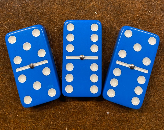 Cornflower Blue Double 6 Spinner Dominoes Spinner Domino Set Custom Etsy