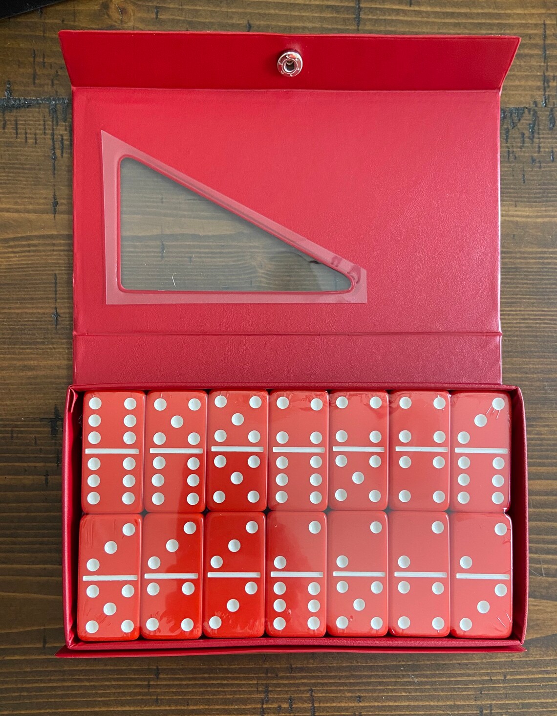 Double 6 Red Dominoes Domino Set Etsy