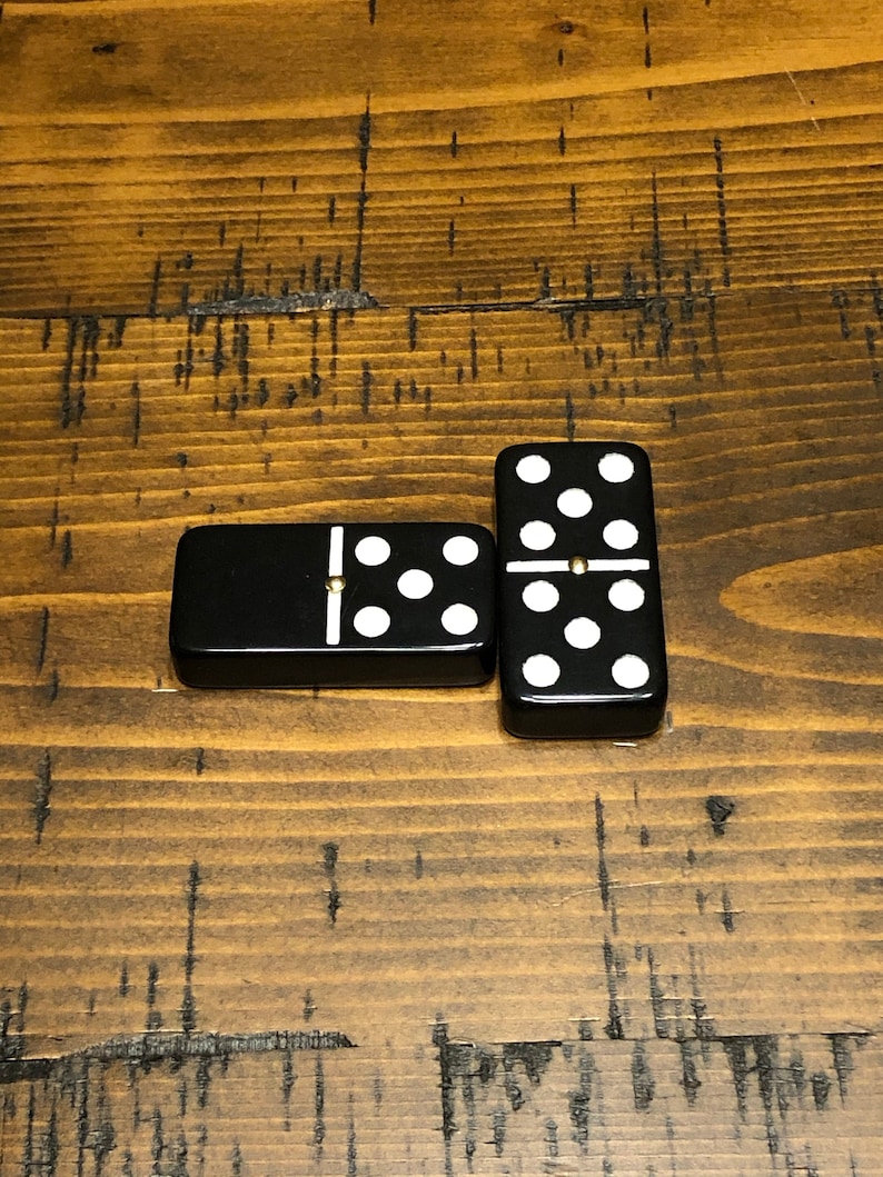 Double 6 Black Dominoes Travel Spinner Domino Set Etsy