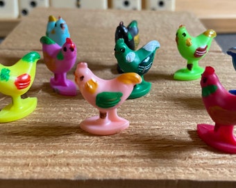 Bulk Lot of 10 sets - 10 Assorted Colors Chickenfoot Domino Game Chickens Domino Markers Chicken Foot