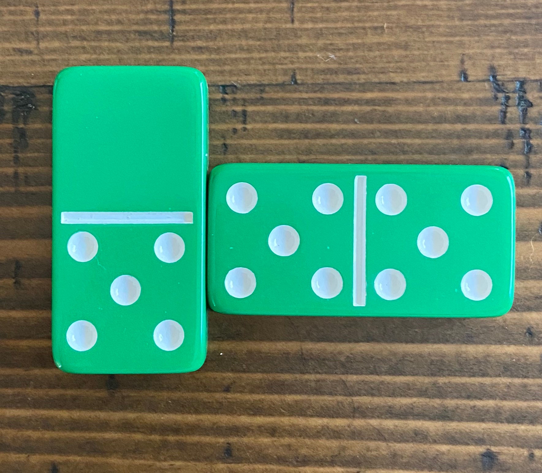 Dominos personnalisés Double 6 Green Domino Set Etsy