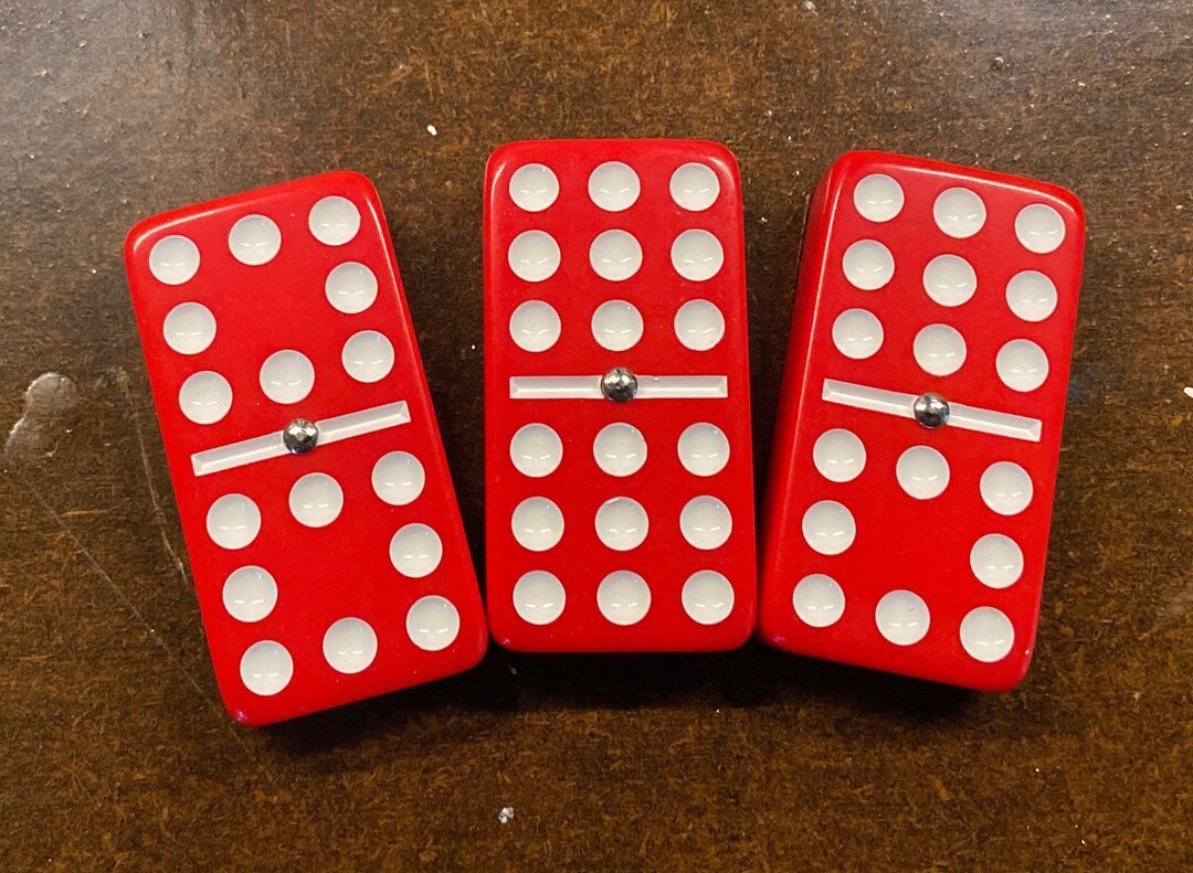 Double 9 Spinner Red Domino Set Chickenfoot Dominoes Etsy