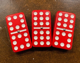 Double 9 Spinner Red Domino Set Chickenfoot Dominoes