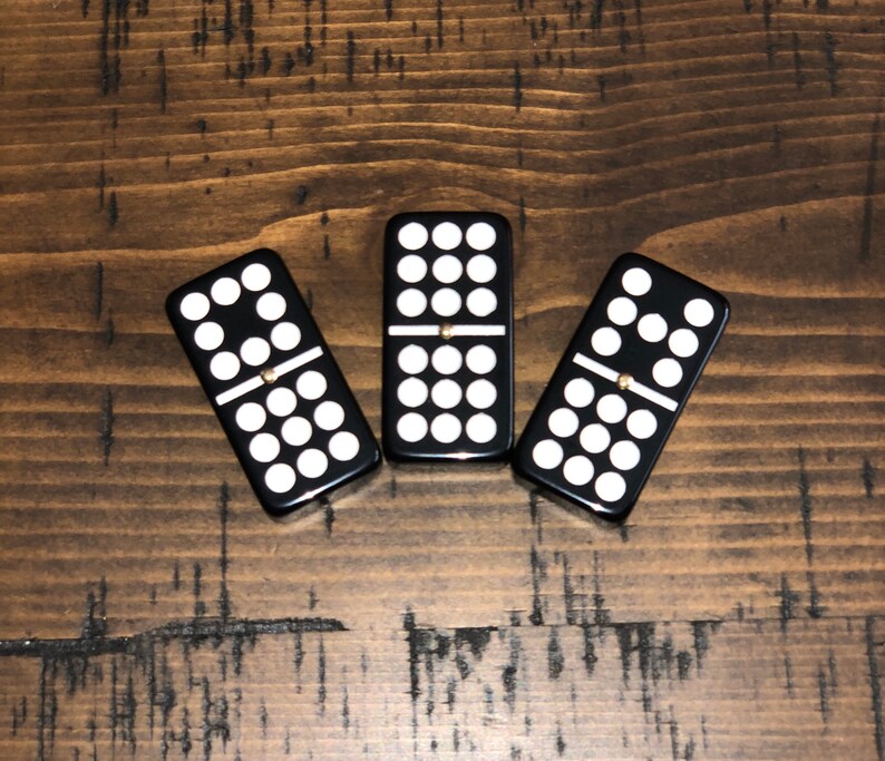 Double 9 Dominoes Black Spinner Domino Set & Walnut Box Etsy