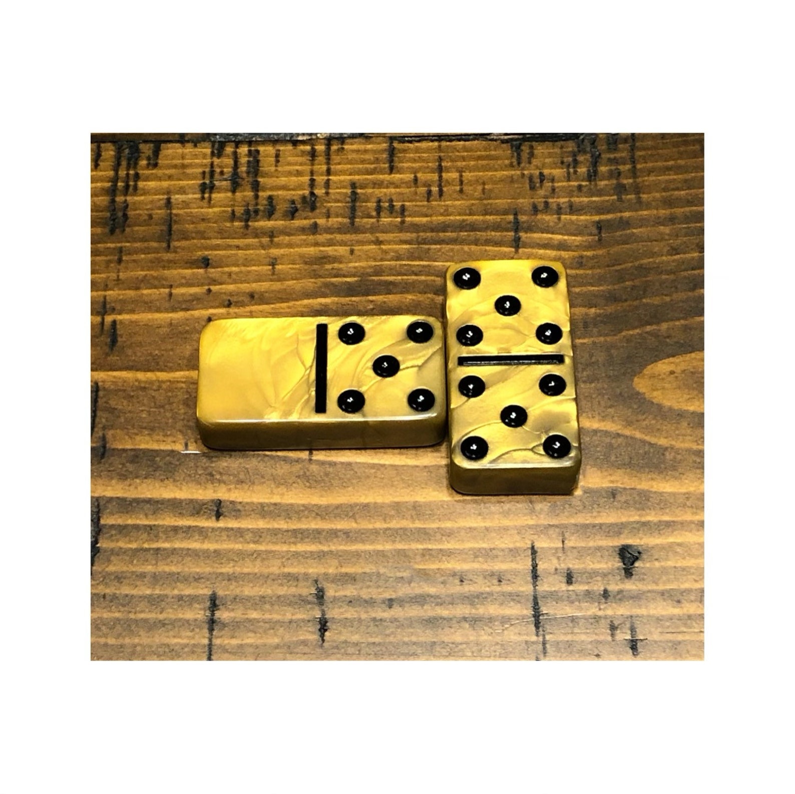 Double 6 Gold Dominoes Travel Domino Set Etsy