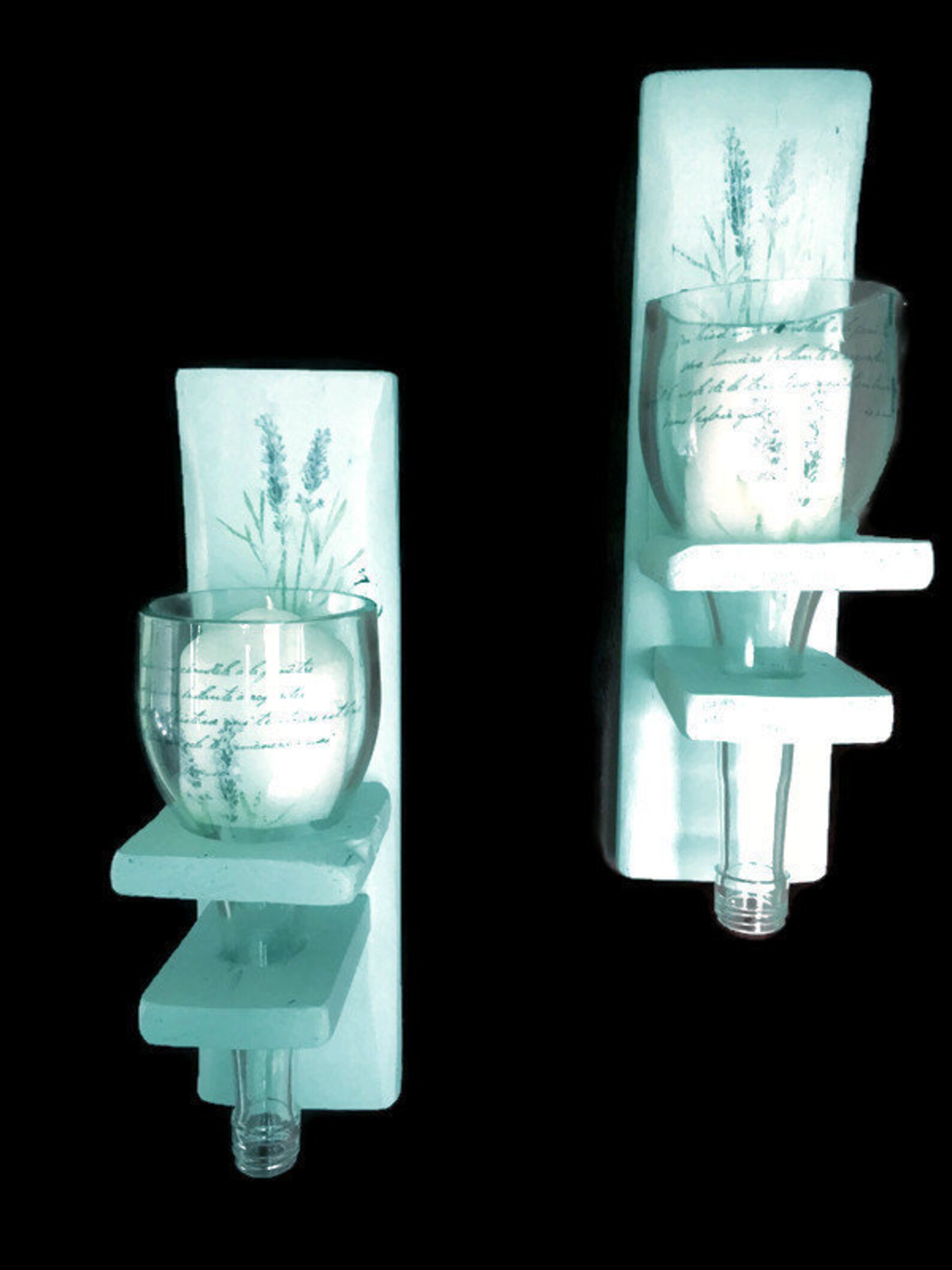 Rustic French style candle sconces/tea light holders/plant Etsy