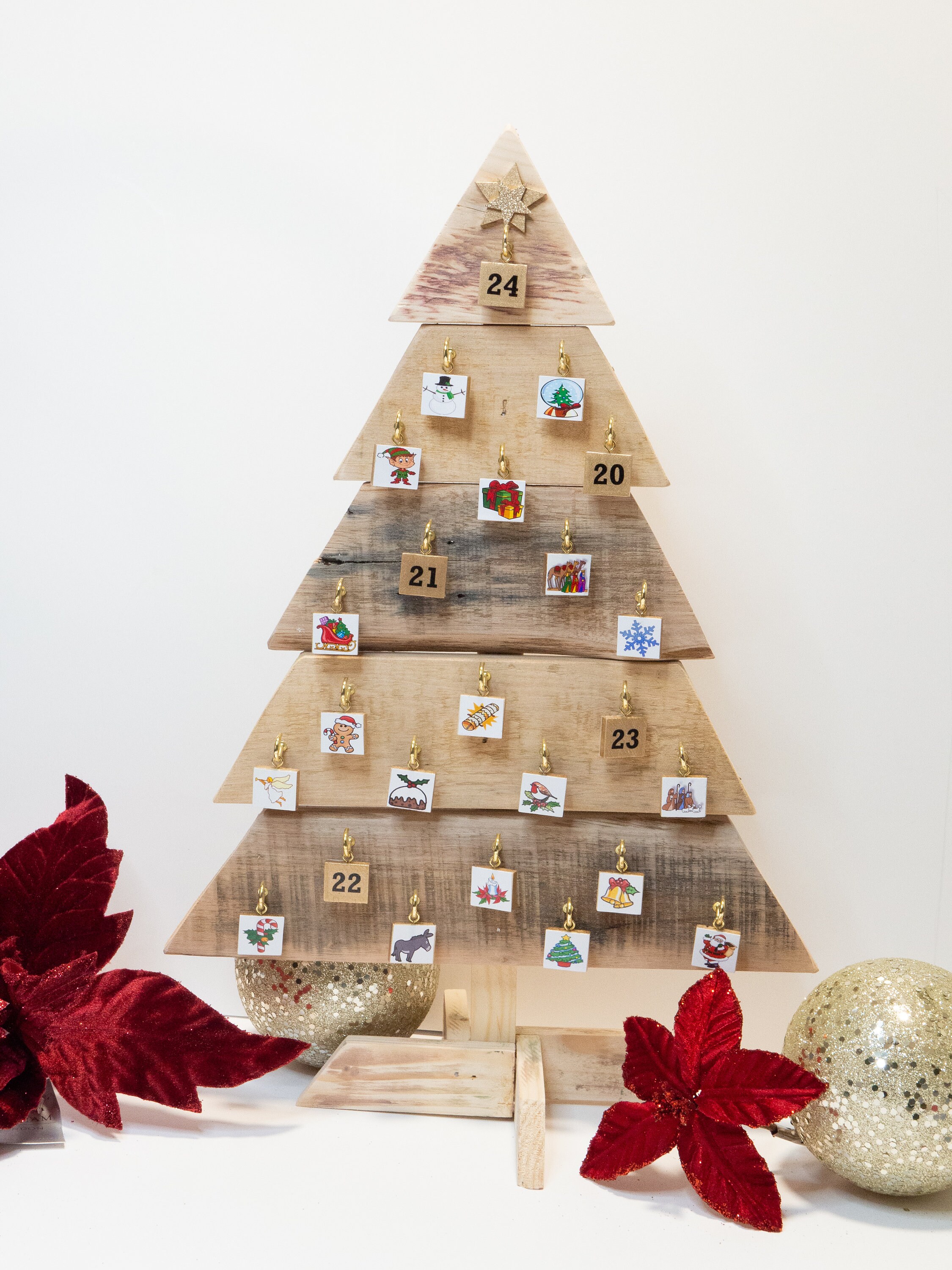 Wooden Advent Calendar Tree/ Christmas Countdown Keepsake Etsy UK Wooden Christmas Tree Advent Calendar