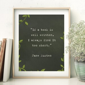 Printable Jane Austen quote - Printable art - Printable quote - Jane Austen quote - Book quote - Literature quote - Printable wall art