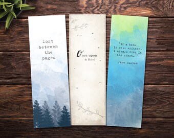 printable bookmarks etsy