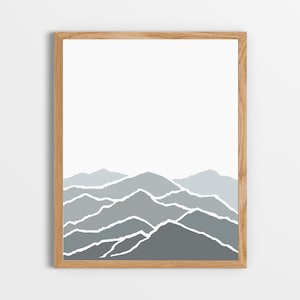 Arte imprimible minimalista de la Montaña Gris - Arte de montaña imprimible - Arte minimalista de la montaña gris - Montaña Gris - Arte minimalista IMPRIMIBLE