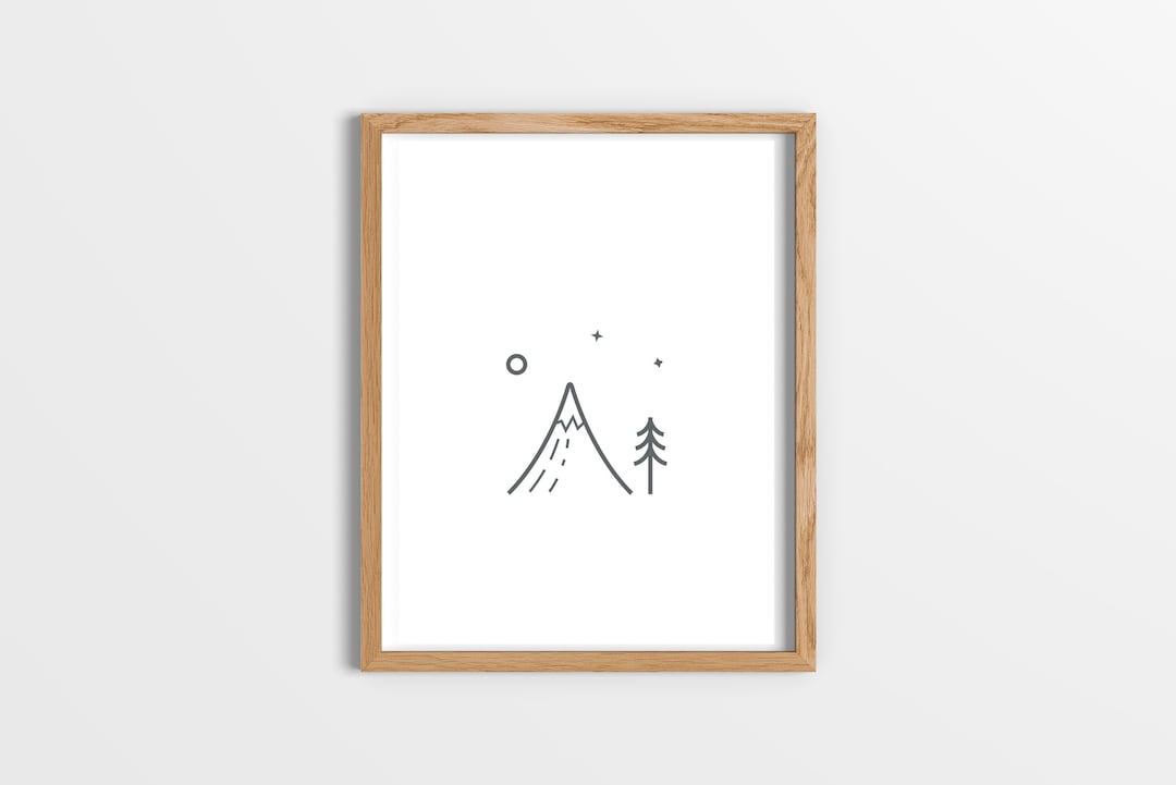 Printable Wall Art - Cute Landscape Art - Mountain Art - Mountain and ...