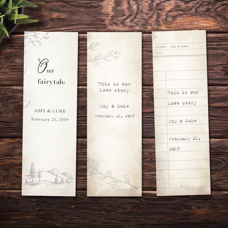 Wedding Bookmark - Etsy