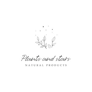 Botanical plant logo design - Floral logo design - Leaves logo - Nature logo - Stars logo - Natural logo - Premade logo design
